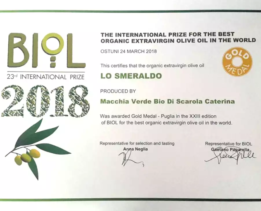 test winnaar olijfolie bij Biol gouden medaille